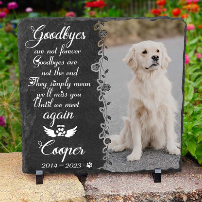 Until We Meet Again Custom Pet Memorial Slate, Personalized Dog Memorial Stone, Dog Loss Gifts, Pet Memorial Gifts, Pet Grave Markers, Pet Headstones, Gifts for Pet Lovers